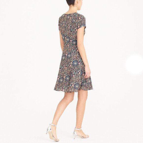 NWT Womens Size 0 J. Crew Multicolor Floral Short-Sleeve Flutter Mini Dress NEW - Picture 4 of 6